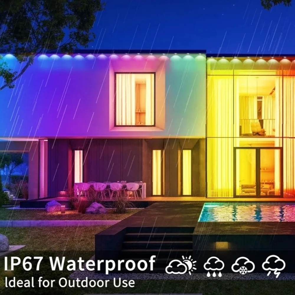 New Outdoors 400ft LED Red, Green and Blue Colorful Eaves Lights
